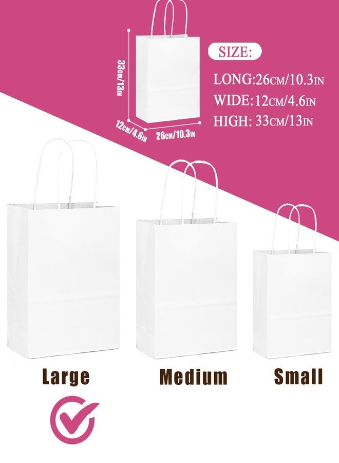 qiqee 30-Packs White Gift Bags with Handles Bulk 13''x5 x10 Large Size Paper Bags Multiple Uses (Large Size) - Image 4